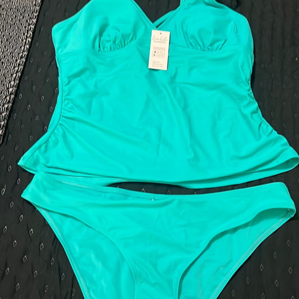Aqua Green two piece large swimsuit
